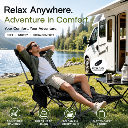 🪑 50% RABATT! 🌿 Tragbarer verstellbarer Klappstuhl für Außenbereich – Leicht, stabil & vielseitig – Ideal für Garten, Camping, Strand oder Terrasse – einfacher Transport und Aufbau 🏕️✨