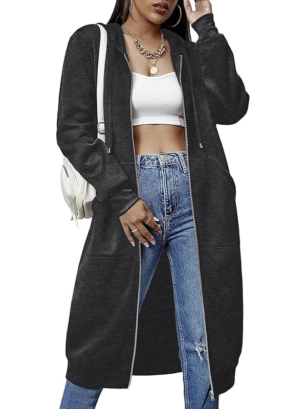 🔥✨Fleece-Kapuzenpullover mit Reißverschluss für Damen