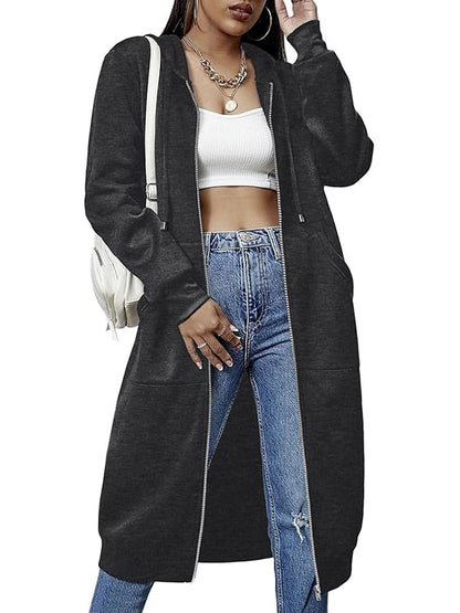 🔥✨Fleece-Kapuzenpullover mit Reißverschluss für Damen
