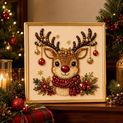 ❄️Sommerfrische 50 % Rabatt!💎DIY-Weihnachts-Diamond-Painting mit Perleffekt – Kreatives Bastelset mit Rahmen für festliche Dekoration