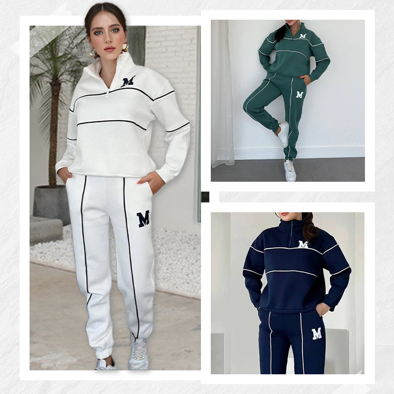 📢📢50% Rabatt!!! 🎉✨ Lässiges Sweatshirt 2-teiliges Set mit Linienmuster – Modernes Linien-Design, bequemer Schnitt und perfekt aufeinander abgestimmt – perfekt für einen lässigen Look im Alltag & in der Freizeit