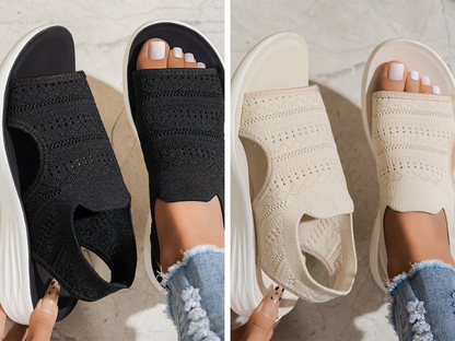 👟 Atmungsaktive Plateausandalen aus Strickstoff für Damen – bequem & modisch