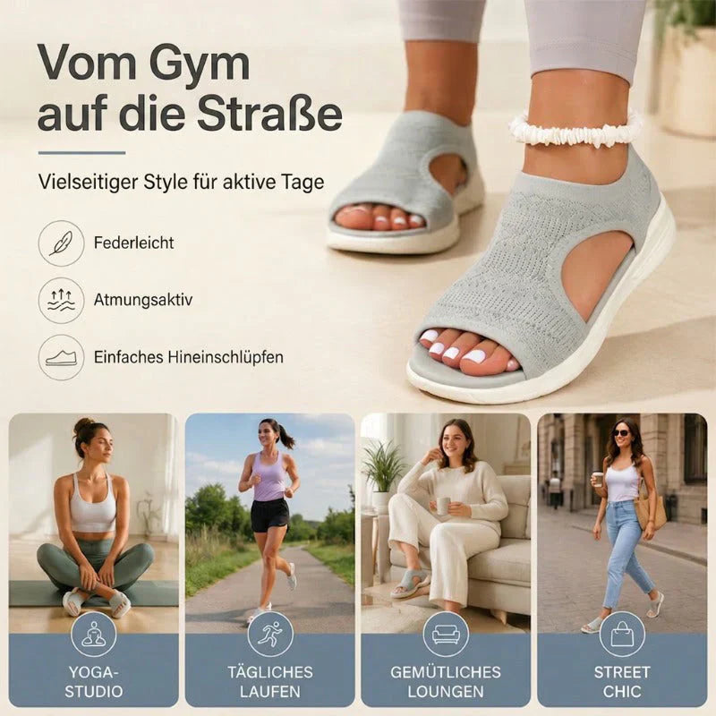 👡 Bequeme atmungsaktive flache Sandalen mit offener Zehe für Damen – leicht, luftig & vielseitig – perfekt für warme Tage, Strand & Freizeit
