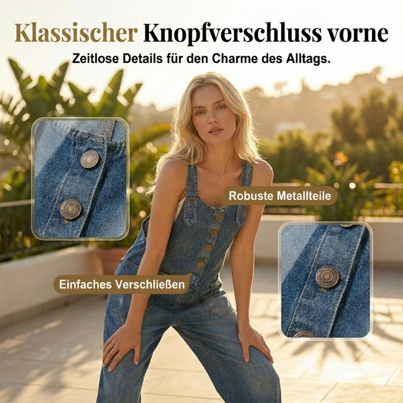 ✨ 50% Rabatt 👖 Locker geschnittene Damen Jeanslatzhose 🔥 modisch & mit praktischen Taschen