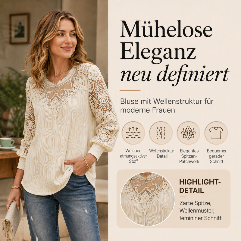 ⌛Zeitlich begrenztes Angebot – Elegantes Patchwork-Oberteil aus Spitze für Damen