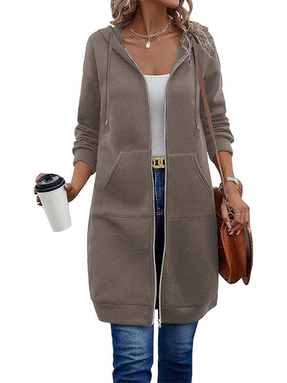 🔥✨Fleece-Kapuzenpullover mit Reißverschluss für Damen