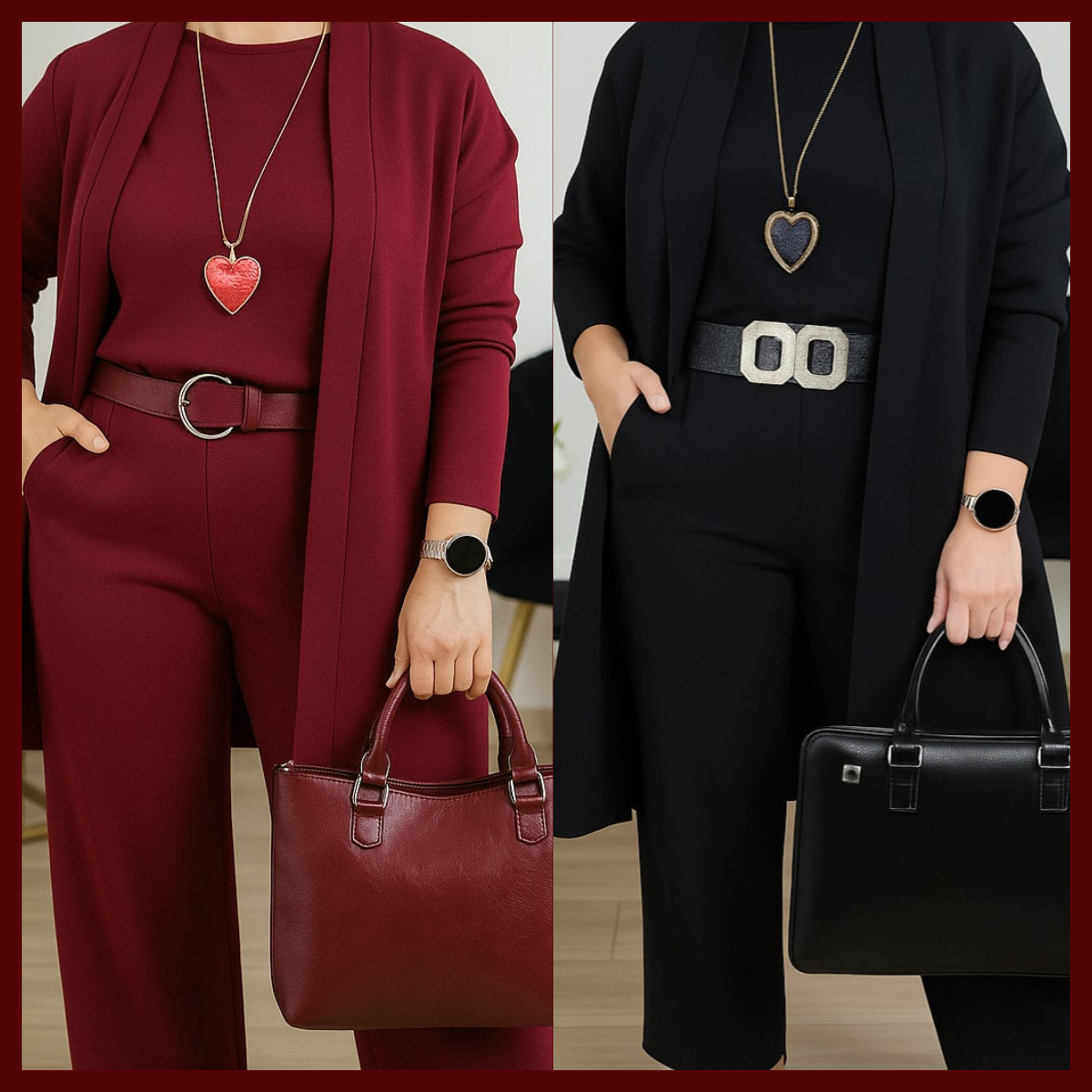 ⏳Zeitlich begrenztes Sonderangebot⏰Elegantes 3-teiliges Set aus Longline-Cardigan, Top und Hose💞