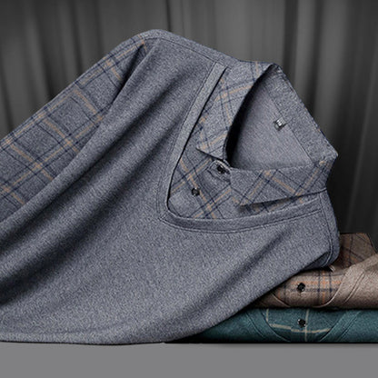 🍃Langarm-Oberteil in Layering-Optik für Herren
