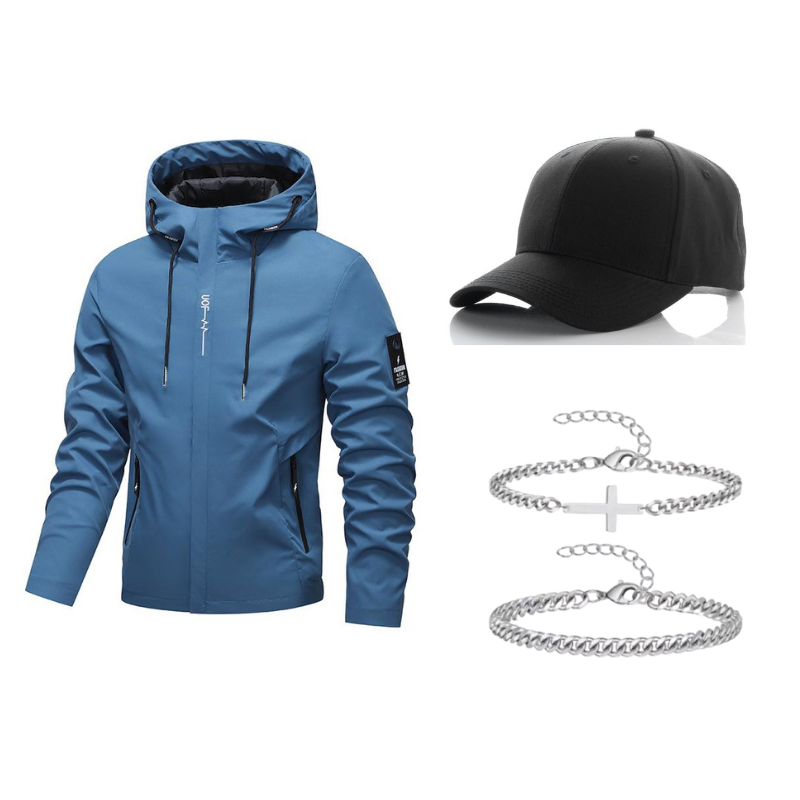 Blau_Jacke+Mütze+Armband