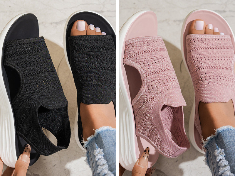 👟 Atmungsaktive Plateausandalen aus Strickstoff für Damen – bequem & modisch