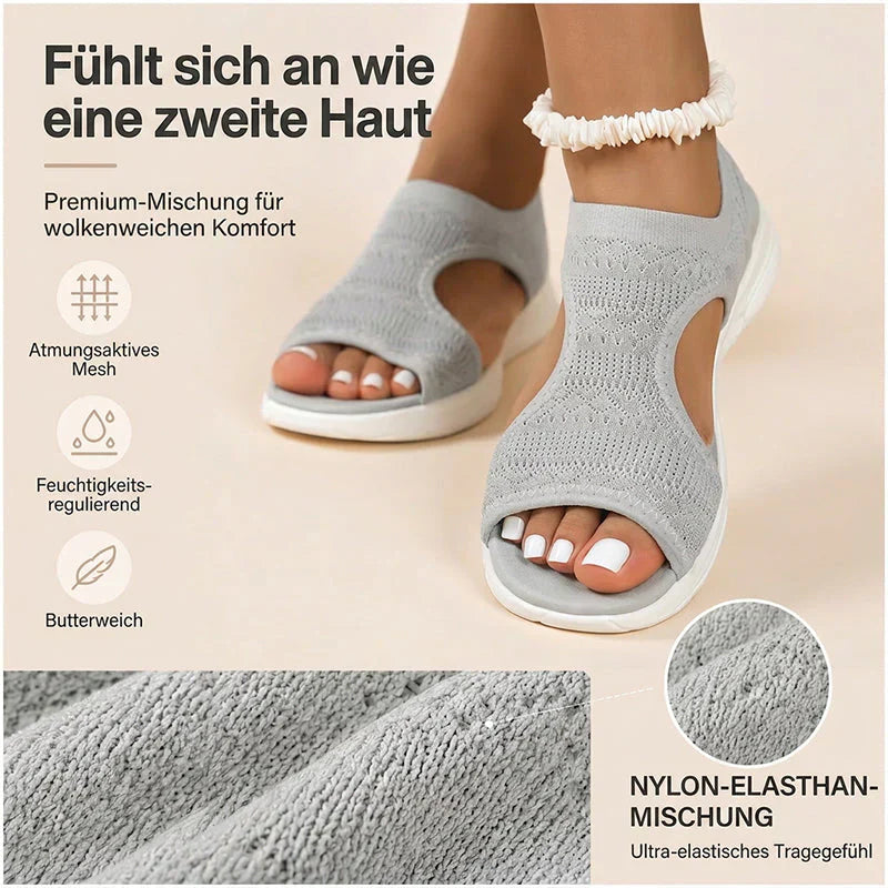 👡 Bequeme atmungsaktive flache Sandalen mit offener Zehe für Damen – leicht, luftig & vielseitig – perfekt für warme Tage, Strand & Freizeit