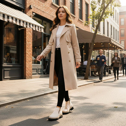 🥾 Damenschuhe trendig und komfortabel, runde Spitze mit Zip 🌟👢