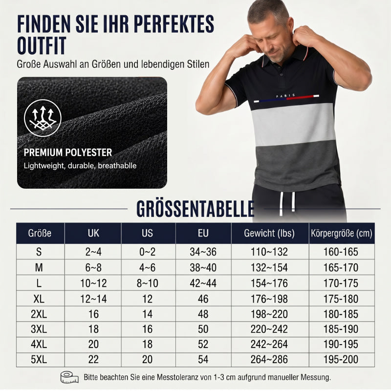 👕 2-teiliges Sommer-Set für Herren – Polo-Shirt & Shorts, atmungsaktiv, bequem & vielseitig für Sport, Alltag & Freizeit