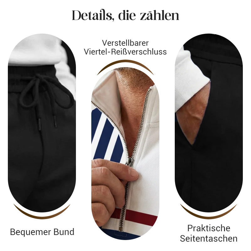 📢🎉50%Rabatt!!!🛍️✨Herren-Set: Pullover mit grafischem Druck und Hose