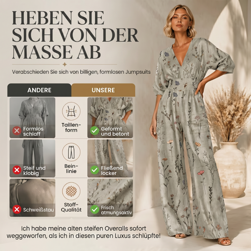 🌙 Heute um Mitternacht vorbei – verpassen Sie es nicht, sonst warten Sie ein Jahr! Damen elegantes V-Ausschnitt-Print-Jumpsuit
