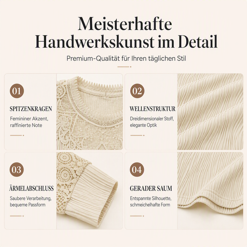 ⌛Zeitlich begrenztes Angebot – Elegantes Patchwork-Oberteil aus Spitze für Damen