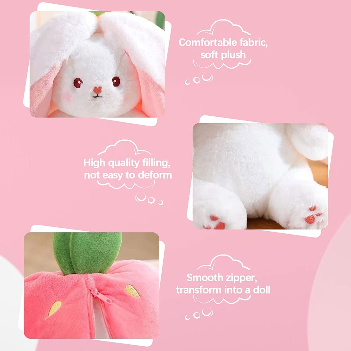 🐰Schönes Geschenk 50% RABATT🍓Strawberry Bunny verwandelt sich in ein kleines Kaninchen