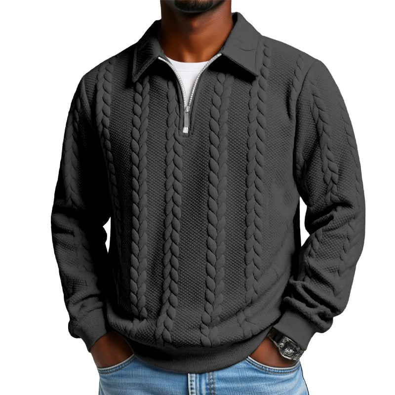 👕 50% RABATT! 🧶 Herren Pullover mit Halb-Reißverschluss – Zopfmuster, Weiche Baumwolle & Perfekt Für Einen Stilvollen Auftritt 👔