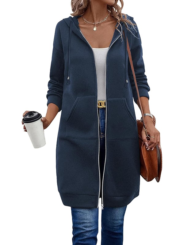 🔥✨Fleece-Kapuzenpullover mit Reißverschluss für Damen