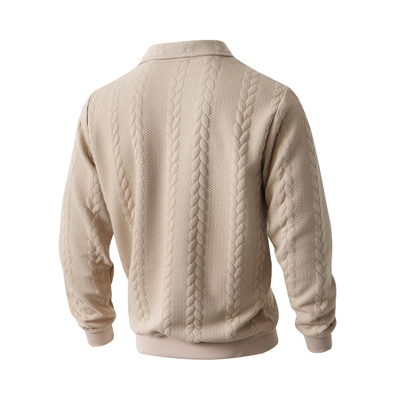👕 50% RABATT! 🧶 Herren Pullover mit Halb-Reißverschluss – Zopfmuster, Weiche Baumwolle & Perfekt Für Einen Stilvollen Auftritt 👔