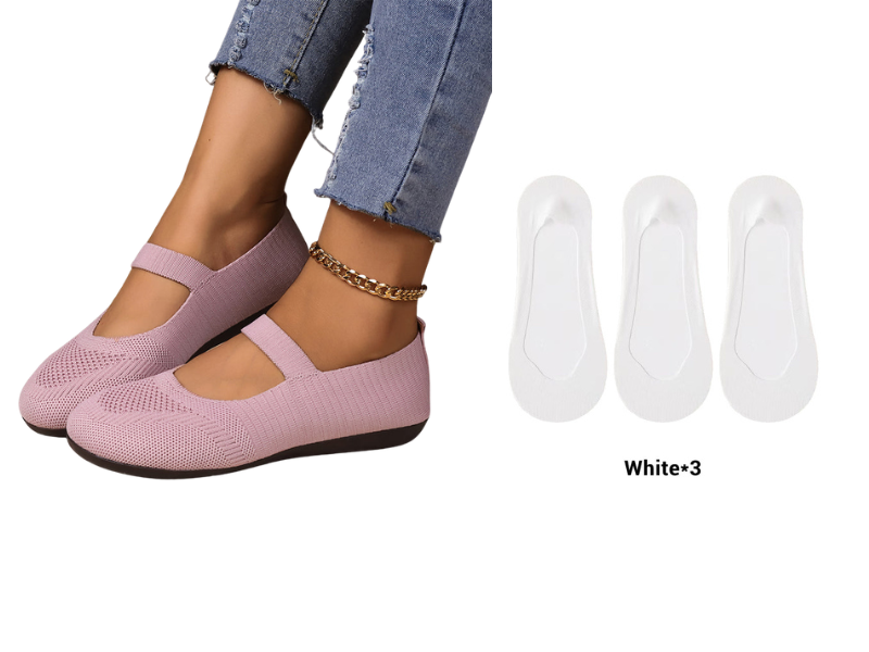👟 Atmungsaktive Damen-Knit-Flats – weich, leicht & bequem auch bei langen Spaziergängen