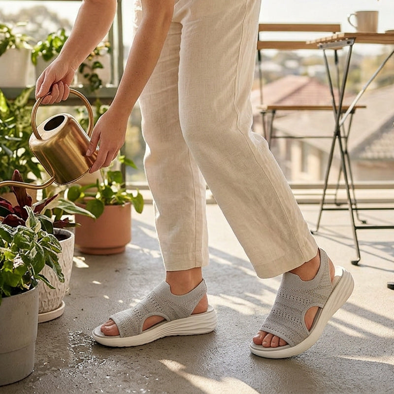 👟 Atmungsaktive Plateausandalen aus Strickstoff für Damen – bequem & modisch