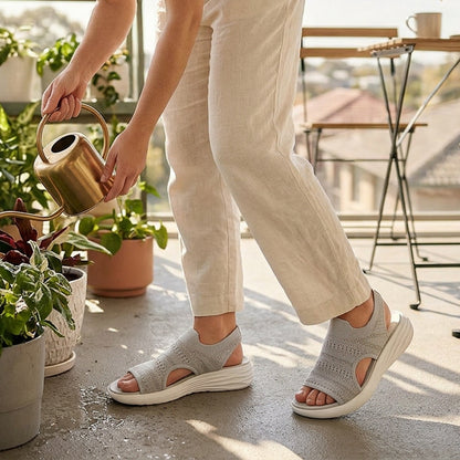 👟 Atmungsaktive Plateausandalen aus Strickstoff für Damen – bequem & modisch