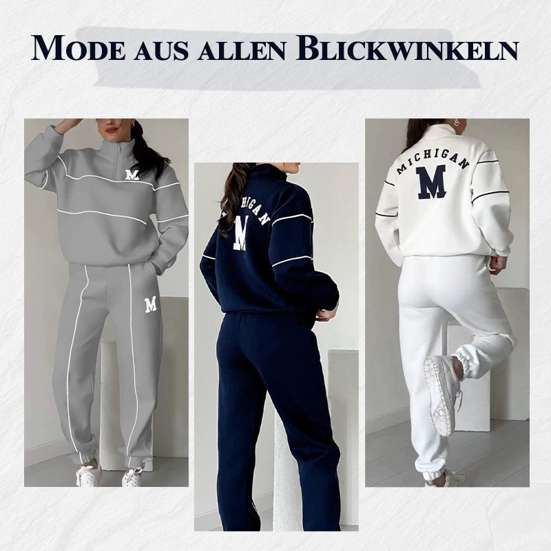 📢📢50% Rabatt!!! 🎉✨ Lässiges Sweatshirt 2-teiliges Set mit Linienmuster – Modernes Linien-Design, bequemer Schnitt und perfekt aufeinander abgestimmt – perfekt für einen lässigen Look im Alltag & in der Freizeit