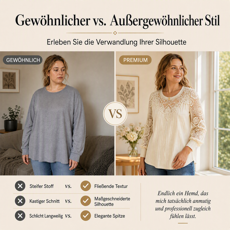 ⌛Zeitlich begrenztes Angebot – Elegantes Patchwork-Oberteil aus Spitze für Damen