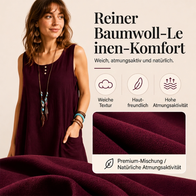 🚨 Eilmeldung: 50% endet heute Nacht! Ärmelloses, locker sitzendes Damenkleid mit Taschen