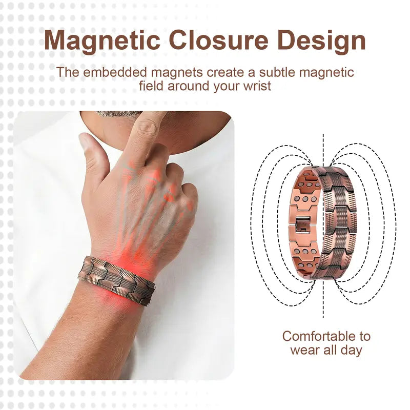 🧲✨ Copper Magnetic Bracelet – lindert Müdigkeit & fördert die Durchblutung – stilvoll, leicht & angenehm zu tragen – ideal für Alltag, Arbeit & Entspannung