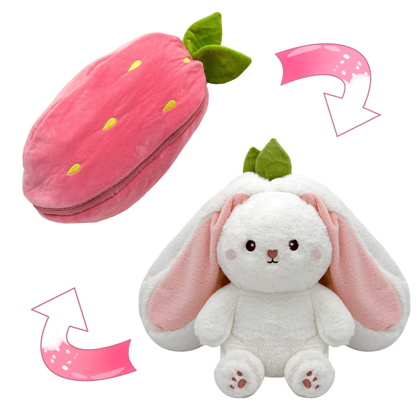 🐰Schönes Geschenk 50% RABATT🍓Strawberry Bunny verwandelt sich in ein kleines Kaninchen