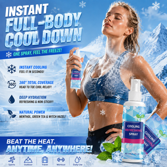 ❄️✨Erfrischungsspray mit sofortiger Kühlwirkung – beugt Überhitzung vor, pflegt die Haut & hinterlässt ein angenehmes Frischegefühl – perfekt für heiße Tage, Sport & unterwegs