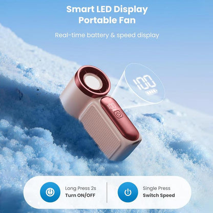 ❄️🧊Mini-Handventilator mit LED-Anzeige👍5-stufiger Turbo-Ventilator im Taschenformat🍃✨Über USB aufladbar, schnelle Kühlung für Reisen und beim Schminken
