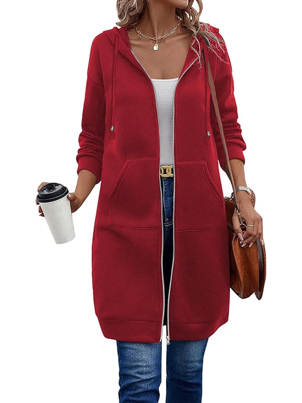 🔥✨Fleece-Kapuzenpullover mit Reißverschluss für Damen