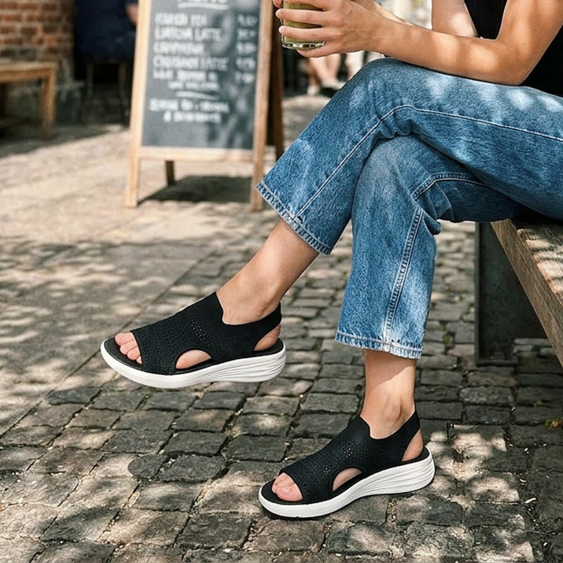 👟 Atmungsaktive Plateausandalen aus Strickstoff für Damen – bequem & modisch