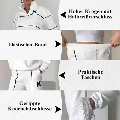 📢📢50% Rabatt!!! 🎉✨ Lässiges Sweatshirt 2-teiliges Set mit Linienmuster – Modernes Linien-Design, bequemer Schnitt und perfekt aufeinander abgestimmt – perfekt für einen lässigen Look im Alltag & in der Freizeit
