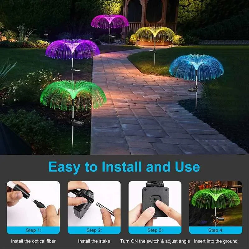 🔥Kaufen Sie 1 und erhalten Sie 1 gratis🔥 Solar Wasserdicht Outdoor Rasen Farbe ändernde Qualle Umgebungslicht