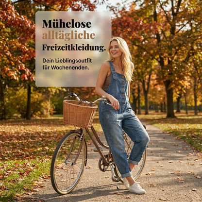 ✨ 50% Rabatt 👖 Locker geschnittene Damen Jeanslatzhose 🔥 modisch & mit praktischen Taschen