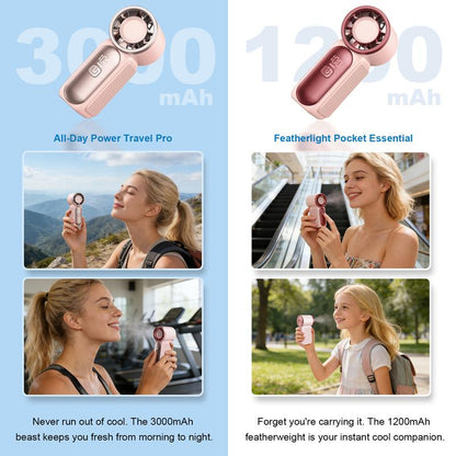 ❄️🧊Mini-Handventilator mit LED-Anzeige👍5-stufiger Turbo-Ventilator im Taschenformat🍃✨Über USB aufladbar, schnelle Kühlung für Reisen und beim Schminken