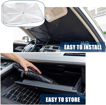 💥 Paraguas parasol automático para coche | Fácil de usar y protección total 💥-Bloquea rayos UV y reduce el calor ☀️
