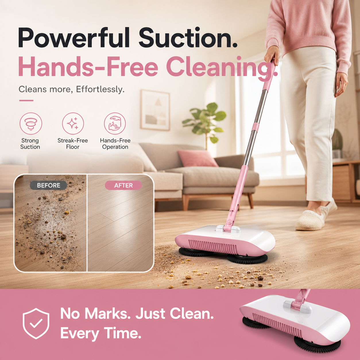🤖🧹 Smart-Roboterstaubsauger mit Wisch- & Kehrfunktion – für Hartböden, leicht & vielseitig, jetzt −50%