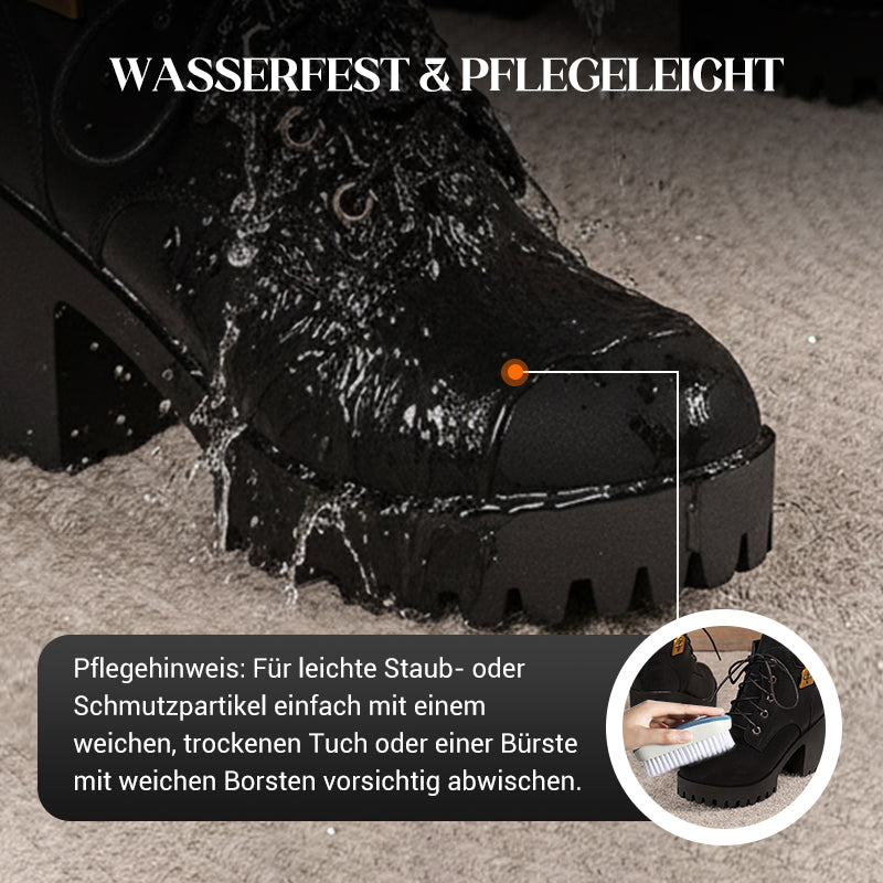 🔥【35-42】 👢✨2025 Neuheit für diesen Herbst: Stiefeletten mit dicken Absätzen und Keilabsätzen – Retro-Modell mit Schnürsenkeln für Damen