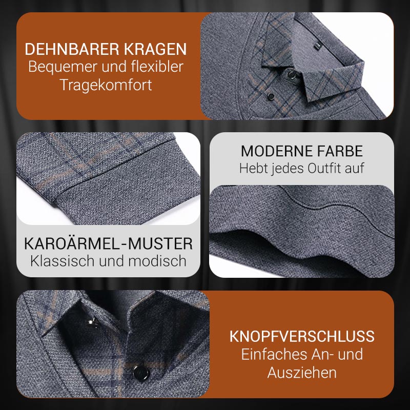 🍃Langarm-Oberteil in Layering-Optik für Herren