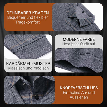 🍃Langarm-Oberteil in Layering-Optik für Herren