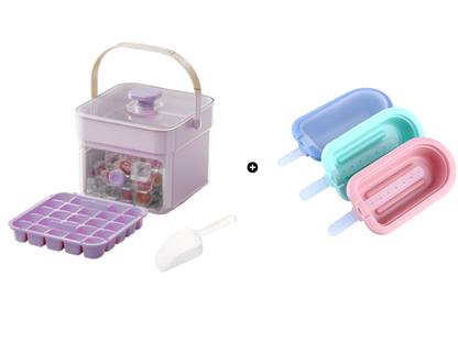 🧊 Eiswürfelform mit Aufbewahrungsbehälter & Ein-Knopf-Bedienung – müheloses Entnehmen, perfekt für Zuhause, Partys & Balkon