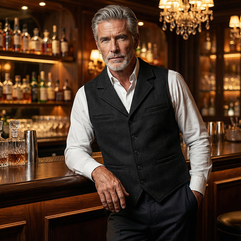 Lässige Herrenweste, schmale Passform und super dehnbar