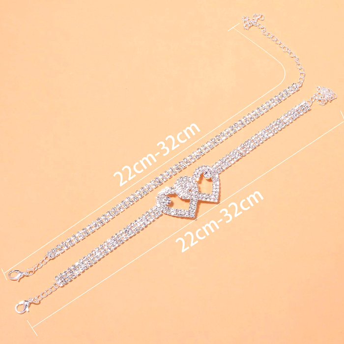 Kaufen Sie 2 und erhalten Sie 15%💖Heart X Heart Ankle Bracelet🌟FREE SHIPPING