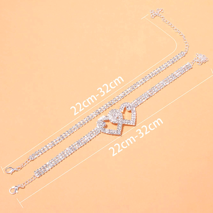 Kaufen Sie 2 und erhalten Sie 15%💖Heart X Heart Ankle Bracelet🌟FREE SHIPPING
