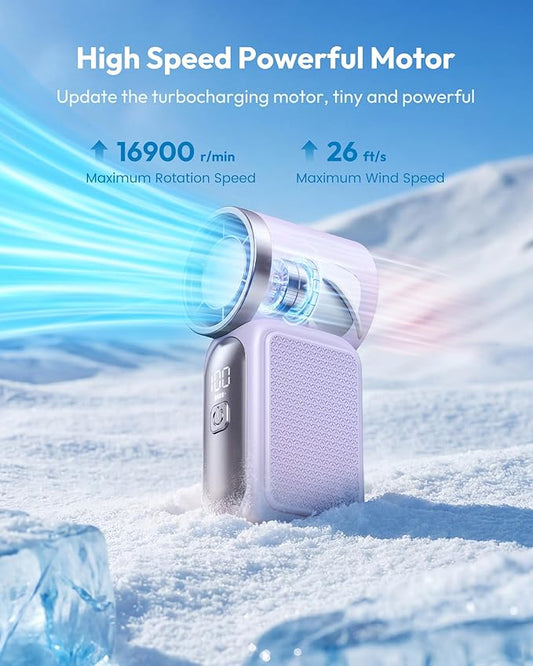 ❄️🧊Mini-Handventilator mit LED-Anzeige👍5-stufiger Turbo-Ventilator im Taschenformat🍃✨Über USB aufladbar, schnelle Kühlung für Reisen und beim Schminken